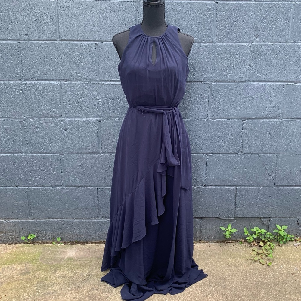 Alex marie navy blue long maxi dress size 4 perfect condition dillards